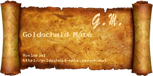 Goldschmid Máté névjegykártya